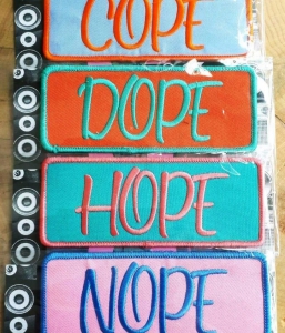 cope | dope | hope | nope embroidered patch