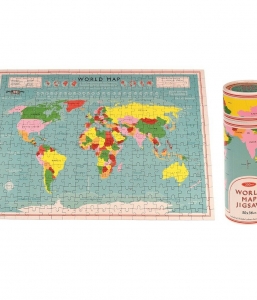 World Map Puzzle in a Tube